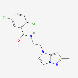 molecular formula C15H14Cl2N4O B2958003 2,5-dichloro-N-(2-(6-methyl-1H-imidazo[1,2-b]pyrazol-1-yl)ethyl)benzamide CAS No. 2034238-13-4