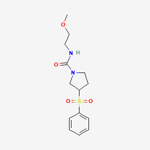 N-(2-methoxyethyl)-3-(phenylsulfonyl)pyrrolidine-1-carboxamide