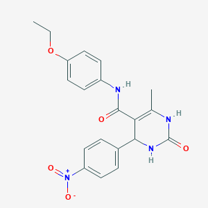 molecular formula C20H20N4O5 B2958022 N-(4-ethoxyphenyl)-6-methyl-4-(4-nitrophenyl)-2-oxo-1,2,3,4-tetrahydropyrimidine-5-carboxamide CAS No. 333767-44-5