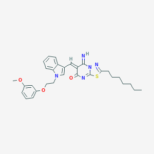 2-heptyl-5-imino-6-({1-[2-(3-methoxyphenoxy)ethyl]-1H-indol-3-yl}methylene)-5,6-dihydro-7H-[1,3,4]thiadiazolo[3,2-a]pyrimidin-7-one