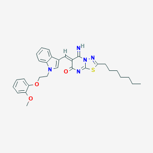 2-heptyl-5-imino-6-({1-[2-(2-methoxyphenoxy)ethyl]-1H-indol-3-yl}methylene)-5,6-dihydro-7H-[1,3,4]thiadiazolo[3,2-a]pyrimidin-7-one