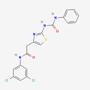 N-(3,5-dichlorophenyl)-2-(2-(3-phenylureido)thiazol-4-yl)acetamide