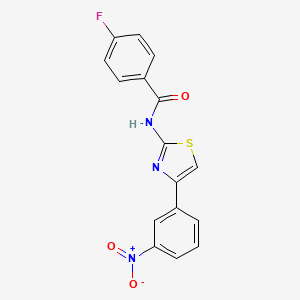 molecular formula C16H10FN3O3S B2958043 4-Fluoro-N-[4-(3-nitrophenyl)-1,3-thiazol-2-yl]benzamide CAS No. 328539-65-7
