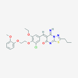 6-{3-chloro-5-ethoxy-4-[2-(2-methoxyphenoxy)ethoxy]benzylidene}-5-imino-2-propyl-5,6-dihydro-7H-[1,3,4]thiadiazolo[3,2-a]pyrimidin-7-one