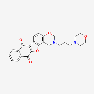 molecular formula C25H24N2O5 B2958053 2-(3-morpholinopropyl)-2,3-dihydro-1H-naphtho[2',3':2,3]benzofuro[7,6-e][1,3]oxazine-7,12-dione CAS No. 380458-24-2