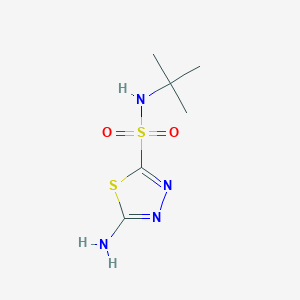 molecular formula C6H12N4O2S2 B2958056 5-氨基-N-叔丁基-1,3,4-噻二唑-2-磺酰胺 CAS No. 1225484-47-8