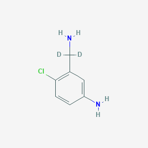 molecular formula C7H9ClN2 B2958058 3-[氨基(二氘代)甲基]-4-氯苯胺 CAS No. 2408958-43-8