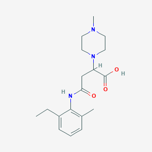 molecular formula C18H27N3O3 B2958064 4-((2-乙基-6-甲苯基)氨基)-2-(4-甲基哌嗪-1-基)-4-氧代丁酸 CAS No. 899964-43-3