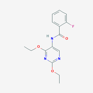 molecular formula C15H16FN3O3 B2958067 N-(2,4-diethoxypyrimidin-5-yl)-2-fluorobenzamide CAS No. 1448059-37-7