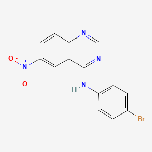 molecular formula C14H9BrN4O2 B2958068 N-(4-Bromophenyl)-6-nitroquinazolin-4-amine CAS No. 51687-16-2