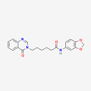 molecular formula C21H21N3O4 B2958069 N-(1,3-benzodioxol-5-yl)-6-(4-oxoquinazolin-3-yl)hexanamide CAS No. 880810-37-7