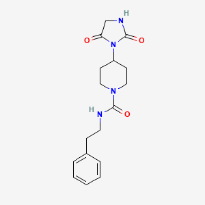 molecular formula C17H22N4O3 B2958081 4-(2,5-二氧代咪唑烷-1-基)-N-苯乙基哌啶-1-甲酰胺 CAS No. 2034270-46-5