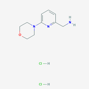 molecular formula C10H17Cl2N3O B2958083 (6-吗啉-4-基吡啶-2-基)甲胺；二盐酸盐 CAS No. 2490432-92-1