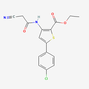 Ethyl 5-(4-chlorophenyl)-3-(2-cyanoacetamido)thiophene-2-carboxylate