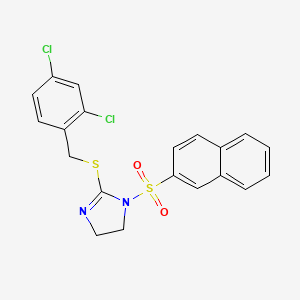 2-[(2,4-Dichlorophenyl)methylsulfanyl]-1-naphthalen-2-ylsulfonyl-4,5-dihydroimidazole