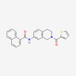 molecular formula C25H20N2O2S B2958093 N-(2-(thiophene-2-carbonyl)-1,2,3,4-tetrahydroisoquinolin-7-yl)-1-naphthamide CAS No. 955690-10-5