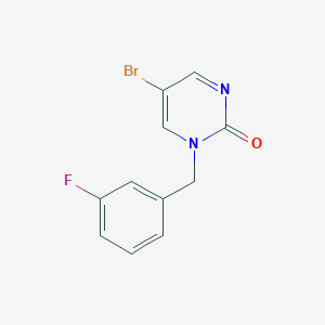 molecular formula C11H8BrFN2O B2958108 5-溴-1-(3-氟苄基)嘧啶-2(1H)-酮 CAS No. 1822826-57-2