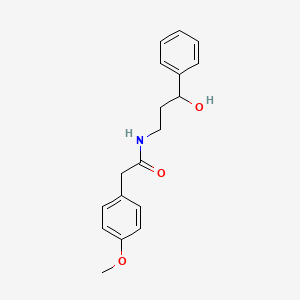 molecular formula C18H21NO3 B2958110 N-(3-hydroxy-3-phenylpropyl)-2-(4-methoxyphenyl)acetamide CAS No. 1354498-07-9