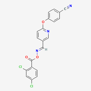 (E)-{[6-(4-cyanophenoxy)pyridin-3-yl]methylidene}amino 2,4-dichlorobenzoate