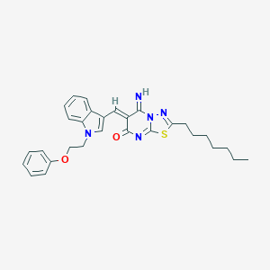 2-heptyl-5-imino-6-{[1-(2-phenoxyethyl)-1H-indol-3-yl]methylene}-5,6-dihydro-7H-[1,3,4]thiadiazolo[3,2-a]pyrimidin-7-one