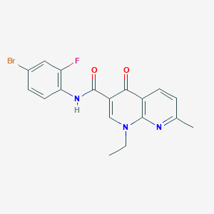 molecular formula C18H15BrFN3O2 B2958131 N-(4-bromo-2-fluorophenyl)-1-ethyl-7-methyl-4-oxo-1,4-dihydro-1,8-naphthyridine-3-carboxamide CAS No. 1251585-38-2