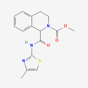 molecular formula C16H17N3O3S B2958135 methyl 1-((4-methylthiazol-2-yl)carbamoyl)-3,4-dihydroisoquinoline-2(1H)-carboxylate CAS No. 1396634-34-6