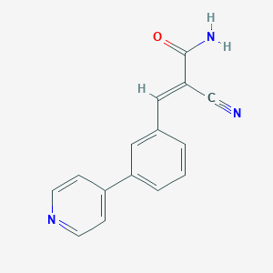 molecular formula C15H11N3O B2958144 2-氰基-3-(3-(吡啶-4-基)苯基)丙烯酰胺 CAS No. 1394811-73-4