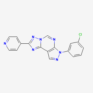 molecular formula C17H10ClN7 B2958154 7-(3-chlorophenyl)-2-(pyridin-4-yl)-7H-pyrazolo[4,3-e][1,2,4]triazolo[1,5-c]pyrimidine CAS No. 845806-92-0