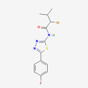 molecular formula C13H13BrFN3OS B2958155 2-溴-N-[5-(4-氟苯基)-1,3,4-噻二唑-2-基]-3-甲基丁酰胺 CAS No. 391226-11-2