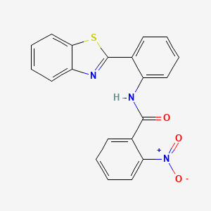 molecular formula C20H13N3O3S B2958164 N-[2-(1,3-苯并噻唑-2-基)苯基]-2-硝基苯甲酰胺 CAS No. 314028-18-7
