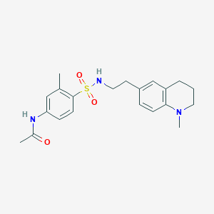 molecular formula C21H27N3O3S B2958176 N-(3-methyl-4-(N-(2-(1-methyl-1,2,3,4-tetrahydroquinolin-6-yl)ethyl)sulfamoyl)phenyl)acetamide CAS No. 946209-94-5