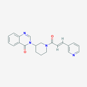 molecular formula C21H20N4O2 B2958177 (E)-3-(1-(3-(pyridin-3-yl)acryloyl)piperidin-3-yl)quinazolin-4(3H)-one CAS No. 2035018-67-6
