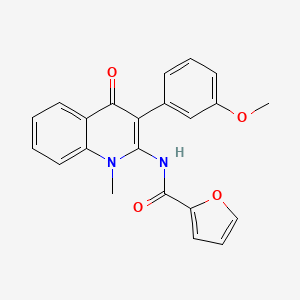 molecular formula C22H18N2O4 B2958178 N-[3-(3-甲氧基苯基)-1-甲基-4-氧代-1,4-二氢喹啉-2-基]呋喃-2-羧酰胺 CAS No. 883965-76-2