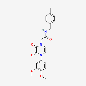 molecular formula C22H23N3O5 B2958180 2-(4-(3,4-dimethoxyphenyl)-2,3-dioxo-3,4-dihydropyrazin-1(2H)-yl)-N-(4-methylbenzyl)acetamide CAS No. 891868-33-0