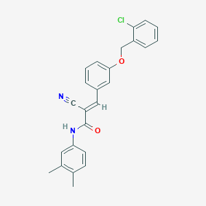 (E)-3-[3-[(2-chlorophenyl)methoxy]phenyl]-2-cyano-N-(3,4-dimethylphenyl)prop-2-enamide