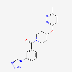 molecular formula C18H19N7O2 B2958200 (3-(1H-tetrazol-1-yl)phenyl)(4-((6-methylpyridazin-3-yl)oxy)piperidin-1-yl)methanone CAS No. 1797755-33-9