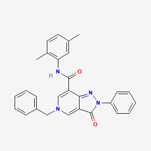 molecular formula C28H24N4O2 B2958203 5-benzyl-N-(2,5-dimethylphenyl)-3-oxo-2-phenyl-3,5-dihydro-2H-pyrazolo[4,3-c]pyridine-7-carboxamide CAS No. 921779-92-2