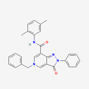 molecular formula C28H24N4O2 B2958203 5-苄基-N-(2,5-二甲基苯基)-3-氧代-2-苯基-3,5-二氢-2H-吡唑并[4,3-c]吡啶-7-甲酰胺 CAS No. 921779-92-2