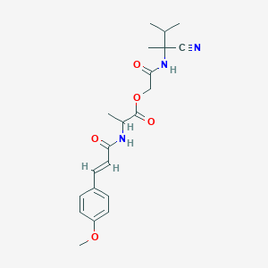 molecular formula C21H27N3O5 B2958212 [2-[(2-cyano-3-methylbutan-2-yl)amino]-2-oxoethyl] 2-[[(E)-3-(4-methoxyphenyl)prop-2-enoyl]amino]propanoate CAS No. 1092726-68-5