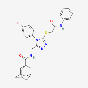 N-[[5-(2-anilino-2-oxoethyl)sulfanyl-4-(4-fluorophenyl)-1,2,4-triazol-3-yl]methyl]adamantane-1-carboxamide
