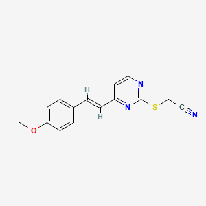 molecular formula C15H13N3OS B2958216 2-{[4-(4-Methoxystyryl)-2-pyrimidinyl]sulfanyl}acetonitrile CAS No. 339278-40-9