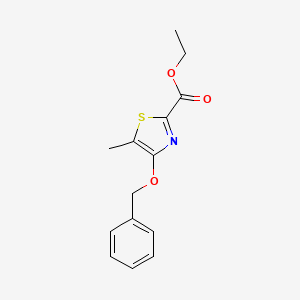 molecular formula C14H15NO3S B2958217 Ethyl 4-(benzyloxy)-5-methyl-1,3-thiazole-2-carboxylate CAS No. 2059949-66-3