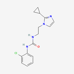 molecular formula C15H17ClN4O B2958219 1-(2-氯苯基)-3-(2-(2-环丙基-1H-咪唑-1-基)乙基)脲 CAS No. 2034452-50-9