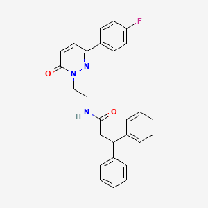 N-(2-(3-(4-fluorophenyl)-6-oxopyridazin-1(6H)-yl)ethyl)-3,3-diphenylpropanamide