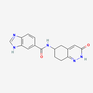 molecular formula C16H15N5O2 B2958236 N-(3-氧代-2,3,5,6,7,8-六氢喹啉-6-基)-1H-苯并[d]咪唑-5-甲酰胺 CAS No. 2034276-87-2