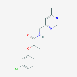 molecular formula C15H16ClN3O2 B2958238 2-(3-氯苯氧基)-N-((6-甲基嘧啶-4-基)甲基)丙酰胺 CAS No. 2194845-23-1