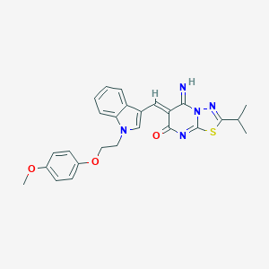 5-imino-2-isopropyl-6-({1-[2-(4-methoxyphenoxy)ethyl]-1H-indol-3-yl}methylene)-5,6-dihydro-7H-[1,3,4]thiadiazolo[3,2-a]pyrimidin-7-one