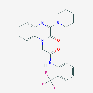 B2958244 2-(2-oxo-3-(piperidin-1-yl)quinoxalin-1(2H)-yl)-N-(2-(trifluoromethyl)phenyl)acetamide CAS No. 1030088-86-8