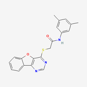 molecular formula C20H17N3O2S B2958248 2-([1]benzofuro[3,2-d]pyrimidin-4-ylsulfanyl)-N-(3,5-dimethylphenyl)acetamide CAS No. 844836-91-5