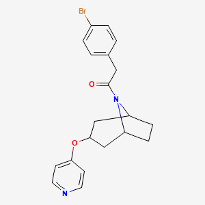 molecular formula C20H21BrN2O2 B2958253 2-(4-溴苯基)-1-((1R,5S)-3-(吡啶-4-氧基)-8-氮杂双环[3.2.1]辛-8-基)乙酮 CAS No. 2109169-43-7